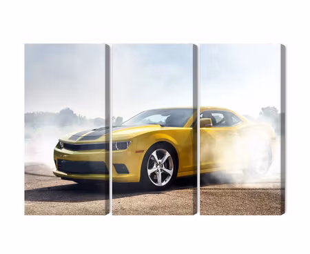 Canvastavla - 3d drifting yellow car