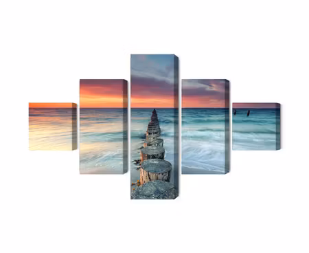 Canvastavla - Beautiful sunset over the sea 3d