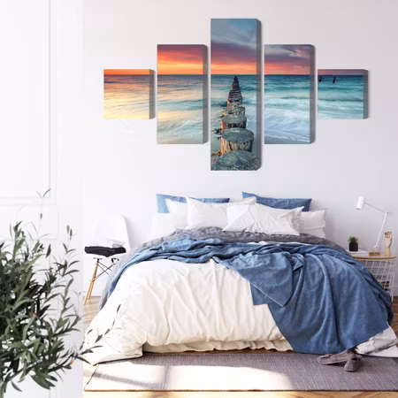 Canvastavla - Beautiful sunset over the sea 3d