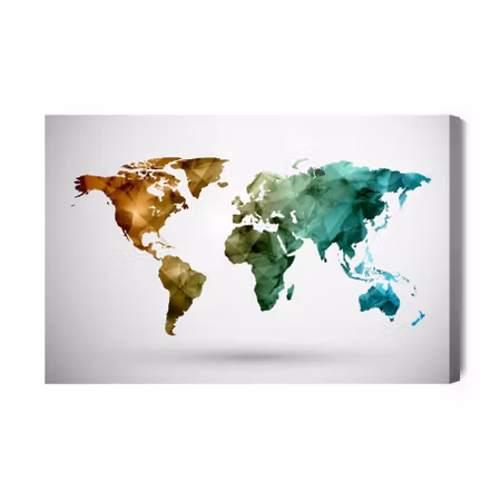 Canvastavla - Colorful map with 3d effect