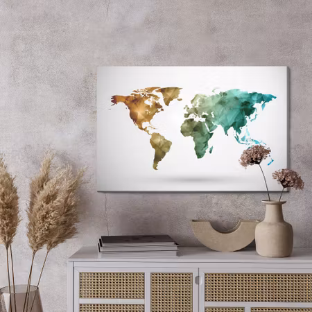 Canvastavla - Colorful map with 3d effect