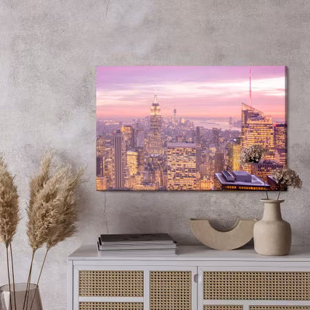 Canvastavla - A panorama of new york at night time