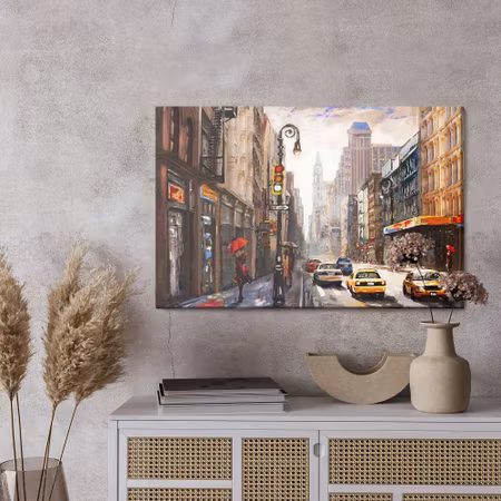 Canvastavla - 3d view of new york street