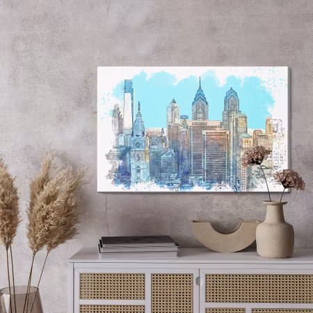 Canvastavla - New york city skyscrapers with a