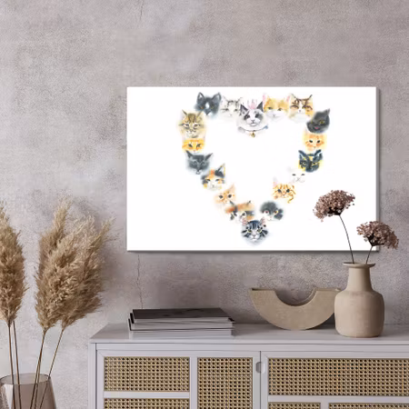 Canvastavla - Heart of kittens