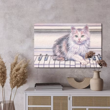 Canvastavla - Cat on the piano
