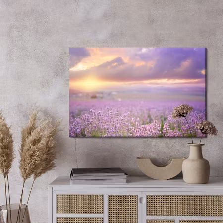 Canvastavla - Beautiful lavender 3d landscape