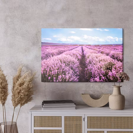 Canvastavla - 3d blooming lavender field