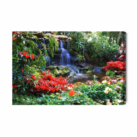 Canvastavla - Waterfall in a tropical garden