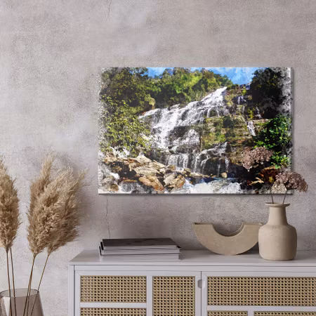 Canvastavla - A waterfall in an artistic edition