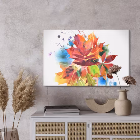 Canvastavla - Colorful autumn leaves painted with