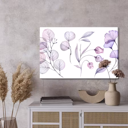 Canvastavla - Violet-pink leaves and flowers