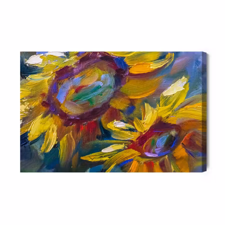 Canvastavla - Colorful sunflowers as painted