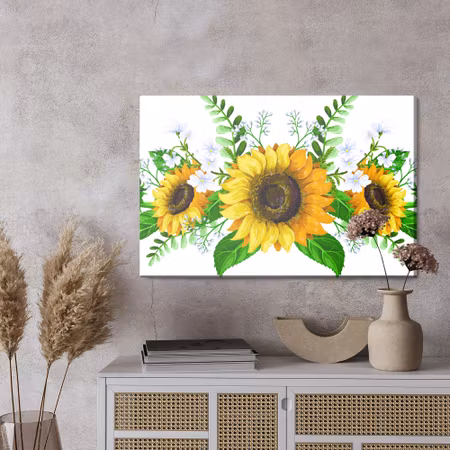 Canvastavla - Decorative sunflowers