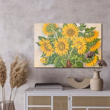 Canvastavla - Sunflowers in a vase
