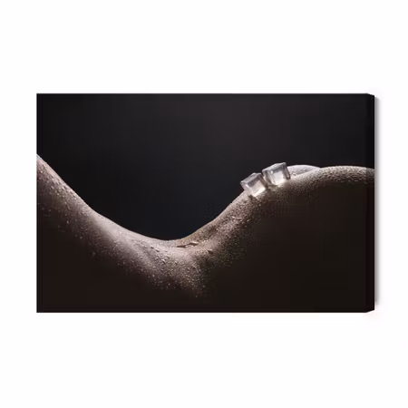 Canvastavla - Woman in a sensual pose with ice cubes