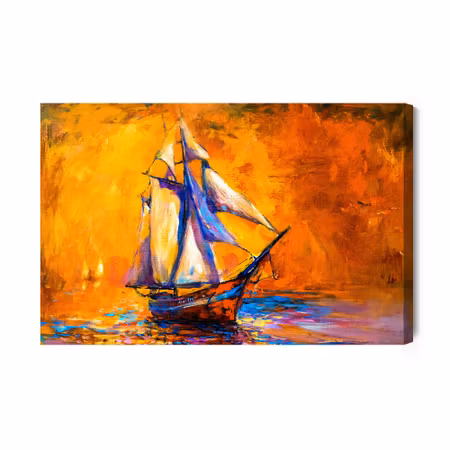 Canvastavla - Sailboat in the sea