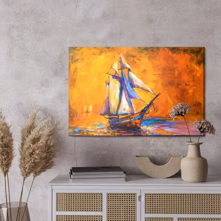 Canvastavla - Sailboat in the sea