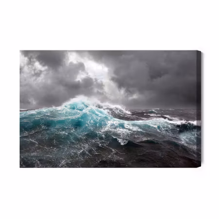 Canvastavla - Sea and gray clouds