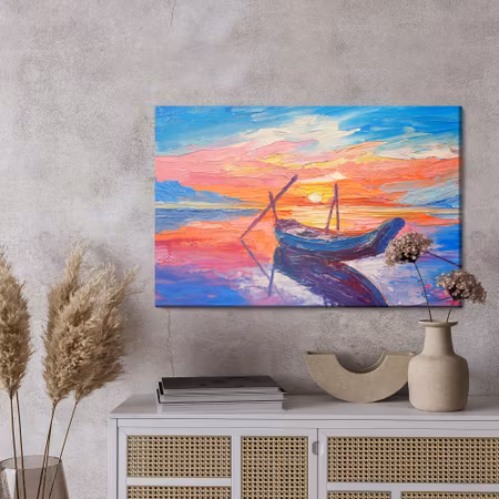 Canvastavla - Fishing boats in the sea