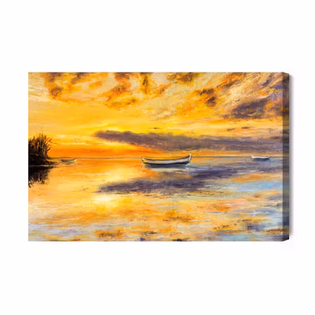 Canvastavla - Sunset on a calm sea