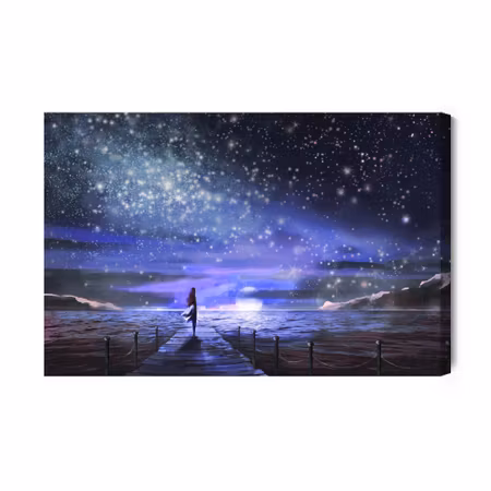 Canvastavla - The night sea and the stars