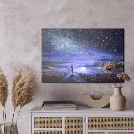 Canvastavla - The night sea and the stars