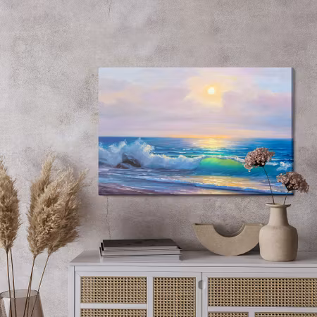 Canvastavla - Sunny morning at the seaside