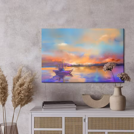 Canvastavla - Colorful landscape with the sea