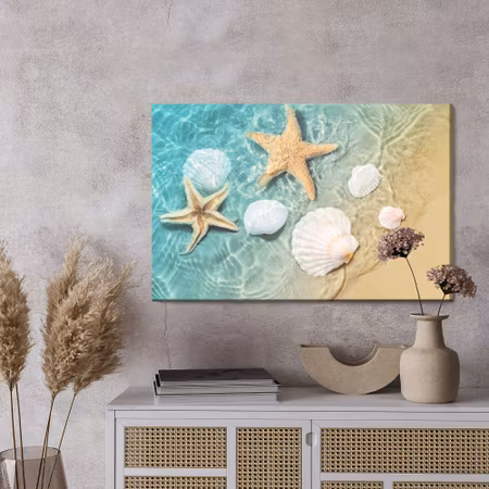 Canvastavla - Stars and seashells in the sea