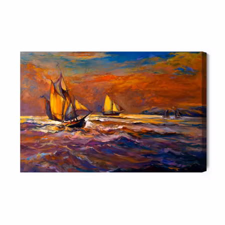 Canvastavla - Sea storm abstraction