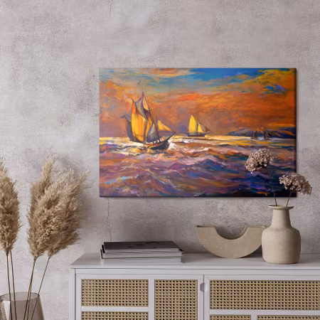 Canvastavla - Sea storm abstraction