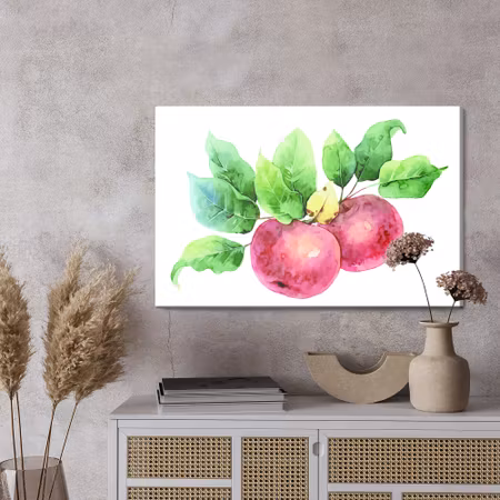 Canvastavla - Apples painted with watercolor