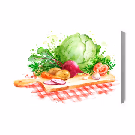 Canvastavla - Vegetables on a chopping board