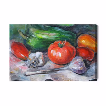 Canvastavla - Painted still life, vegetables