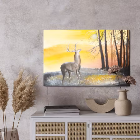 Canvastavla - Landscape with a deer