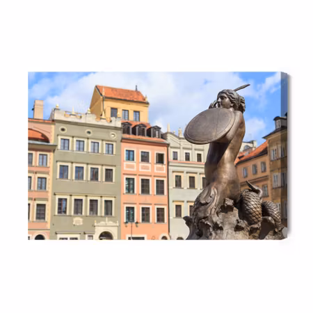 Canvastavla - The statue of the mermaid in warsaw