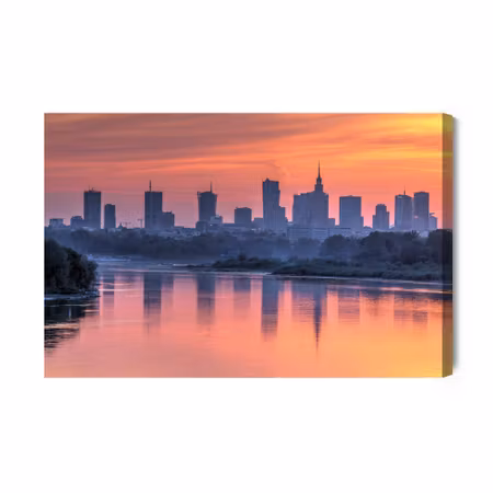 Canvastavla - Warsaw and the sunset