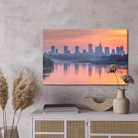 Canvastavla - Warsaw and the sunset