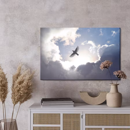 Canvastavla - Bird on a background of the sky