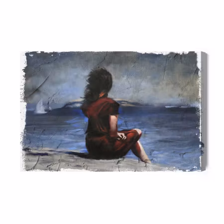 Canvastavla - Woman on the beach