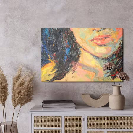 Canvastavla - A female face in an abstract version