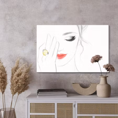 Canvastavla - A delicate female face