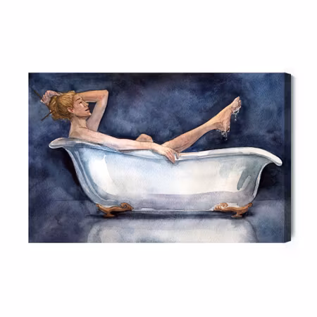 Canvastavla - Woman in the bathtub
