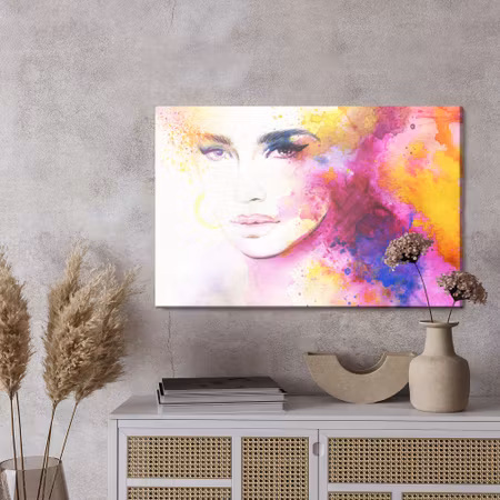 Canvastavla - The face of a woman in a watercolor