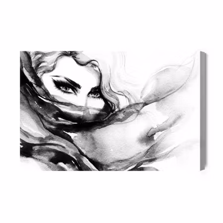 Canvastavla - Black and white female face