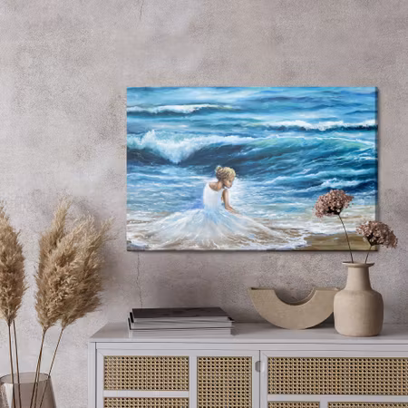 Canvastavla - Dancer at the seaside