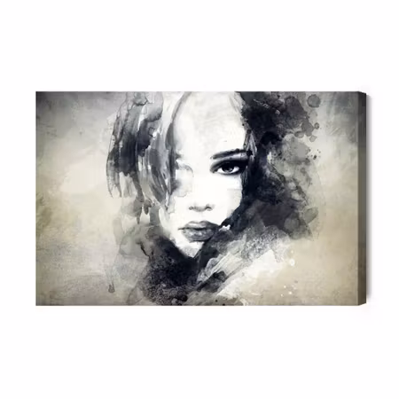 Canvastavla - A female face in a watercolor version