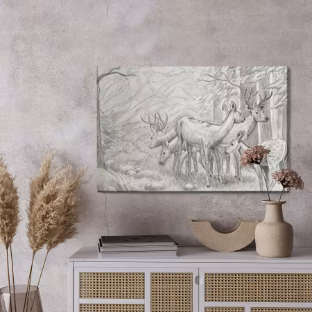 Canvastavla - Sketch of a deer