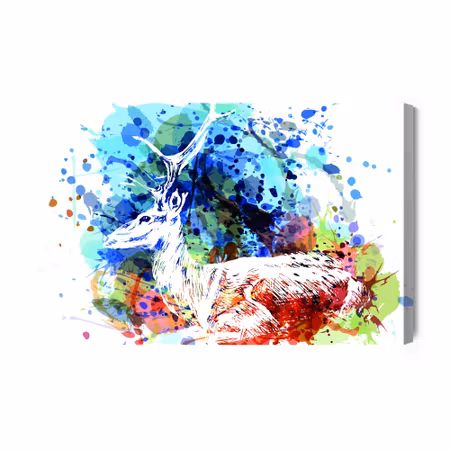 Canvastavla - Deer in an abstract version